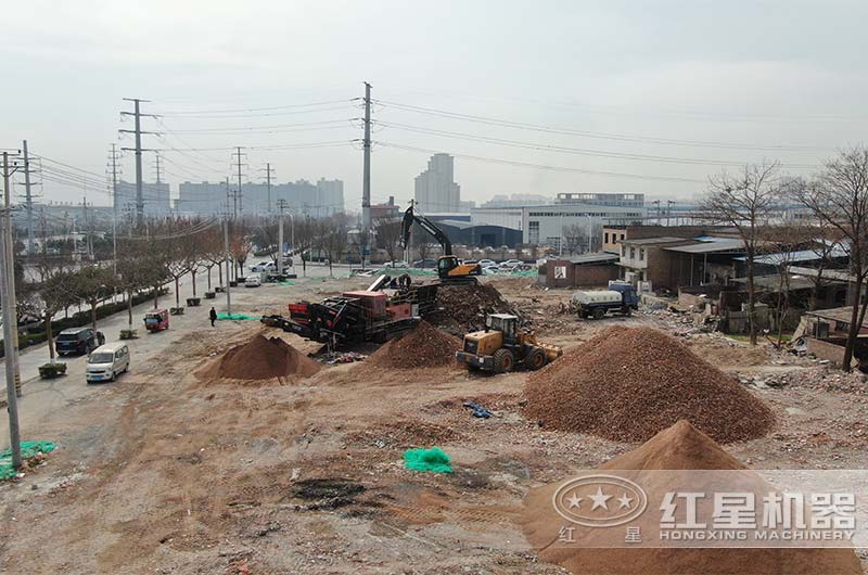 WT1213S-D履帶移動(dòng)反擊破碎站建筑垃圾處理廠